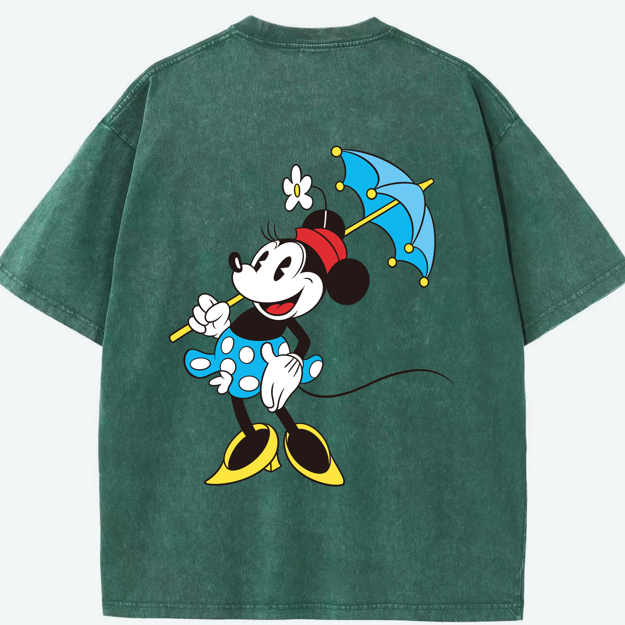 （画像用） ミッキーマウス Mickey Mouse 綿100% ヴィンテージ風 半袖Tシャツ（背面プリント）